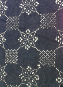 Hungarian fabric resist-printed and indigo-dyed seen at Tracing the Blueprint