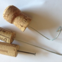 Simple wax tools made from cork, wire and nails