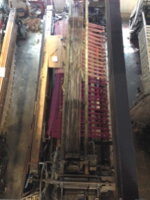 Loom from above showing cloth cut off